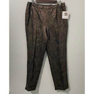 Anne Klein Pants Womens Size 8 Straight Leg Gold and Black Dressy
